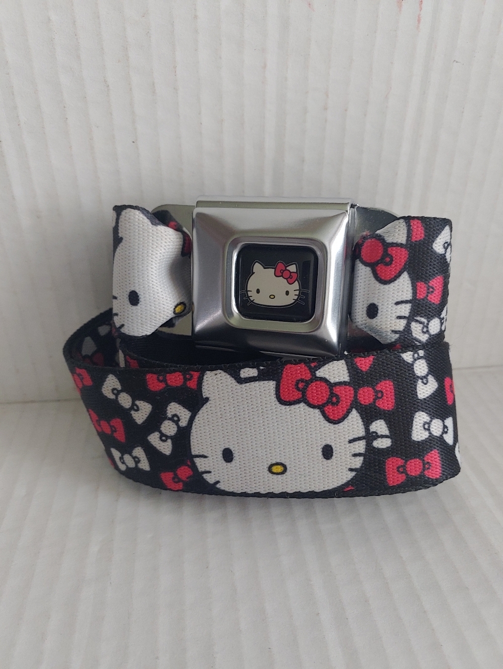 Hello Kitty Adjustable Seatbelt Buckle Belt Fits Most - By Sanrio & Buckle Down